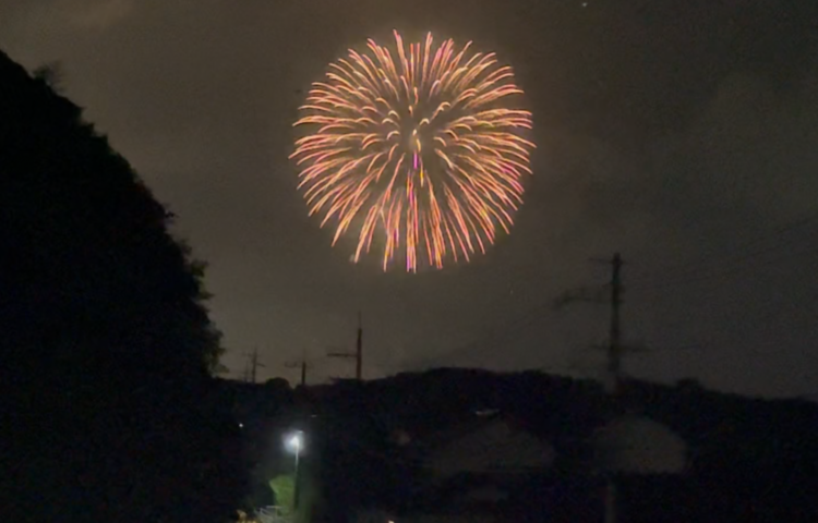 神西湖の湖上花火